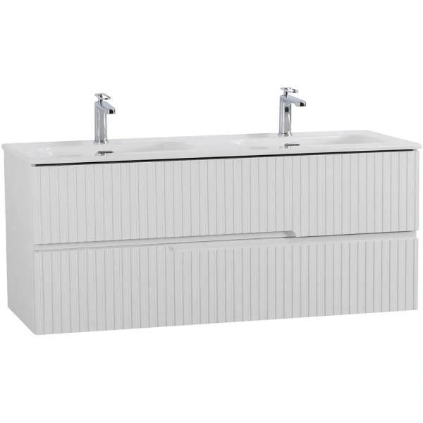 тумба под раковину cezares duet duet-n-1200-2c-so-2-bl 120 см, подвесная, bianco lucido
