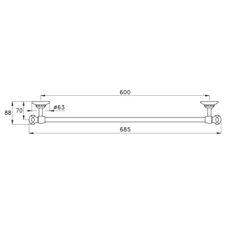 stella stella italica полотенцедержатель подвесной 60 см 602/60 цвет: хром
