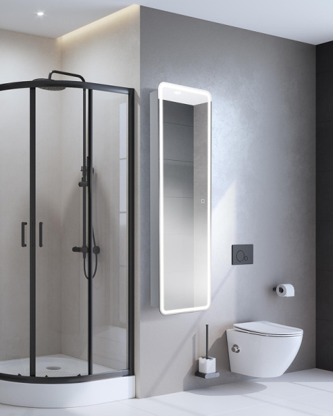 зеркальный шкаф belbagno marino 45 spc-mar-450/1600-1a-led-tch с подсветкой белый
