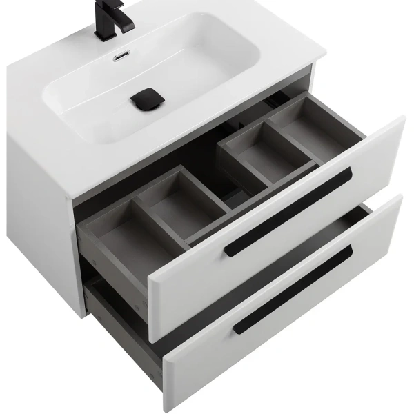 тумба под раковину cezares eco eco-cer-n-900-2c-so-bl 90 см, подвесная, bianco lucido