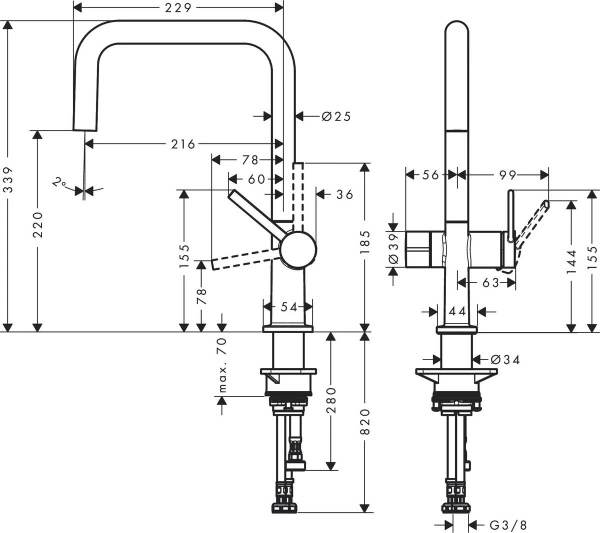 смеситель для кухни hansgrohe talis m54 72807800, сталь смеситель для кухни hansgrohe talis m54 72807800, сталь