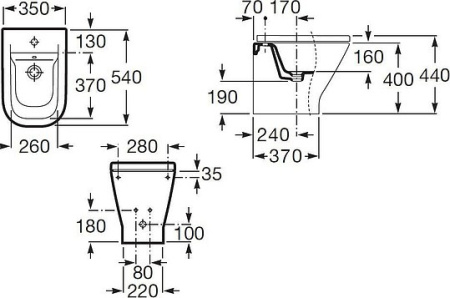 биде напольное roca gap 357477000