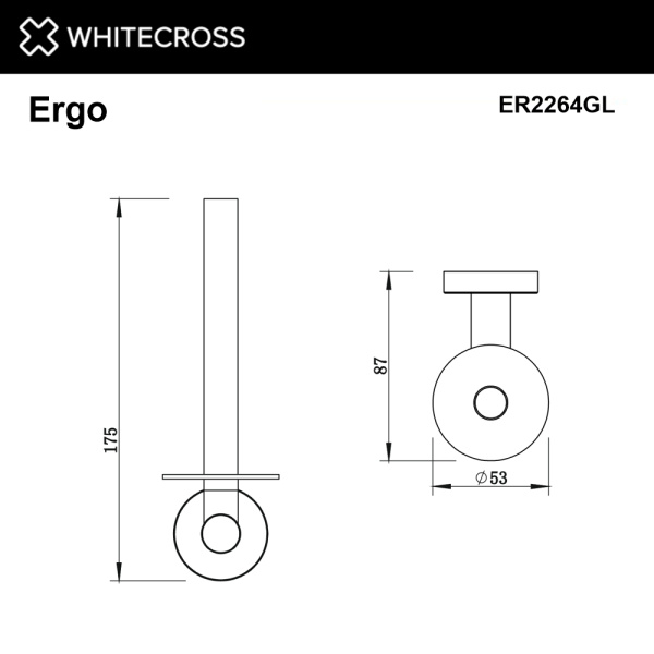 Держатель туалетной бумаги Whitecross Ergo ER2264GL запасного рулона, золото