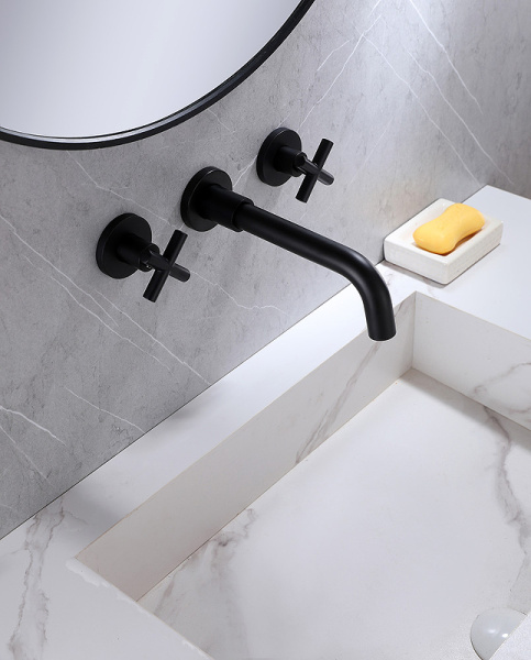 смеситель для раковины abber wasser kreis af81121b черный матовый