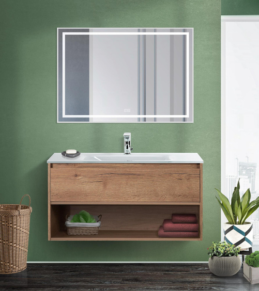 зеркало belbagno kraft 100 spc-kraft-1000-800-led-tch-warm с подсветкой сатин с сенсорным выключателем и подогревом