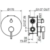 смеситель для ванны plumberia selection ixo kit1901gr встраиваемый, графит