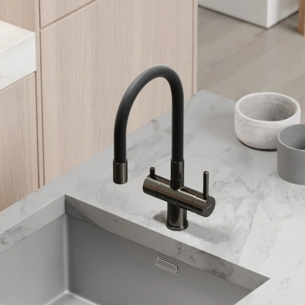 смеситель для кухни sancos lucia sc4004gg вороненая сталь черный