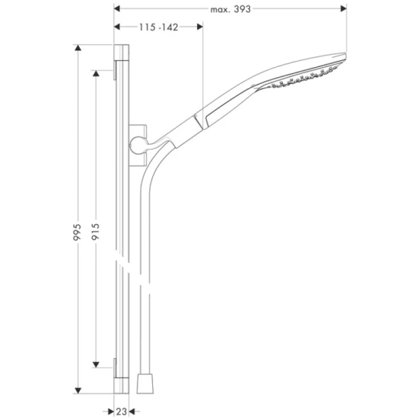 душевой гарнитур hansgrohe select s 150 26626000