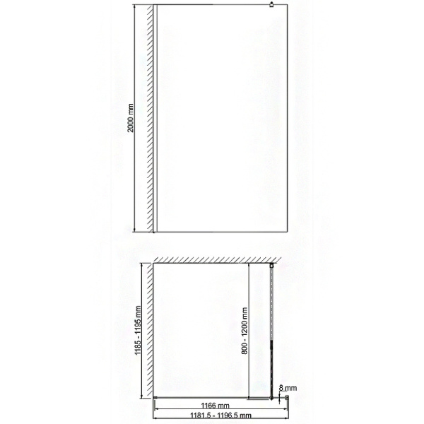 душевая перегородка wasserkraft rossel 28w40 120 см, профиль цвет хром