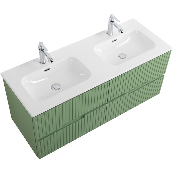 тумба под раковину cezares duet-n 120 duet-n-1200-4c-so-2-ps-p подвесная фисташковый софт
