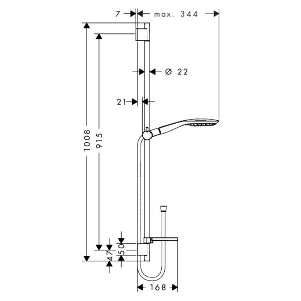 душевой гарнитур hansgrohe raindance select e 27857000