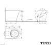 унитаз подвесной toto cf cw132y#nw1, без сиденья, цвет белый