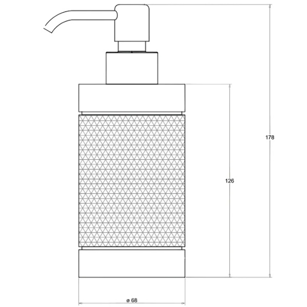 Дозатор для мыла Bertocci Officina 01 127 7548 6050, настольный, никель матовый Дозатор для мыла Bertocci Officina 01 127 7548 6050, настольный, никель матовый