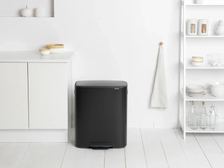 мусорное ведро brabantia bo pedal bin 211508 30+30 л, черное