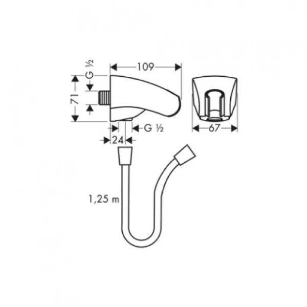 hansgrohe porter 27507000 держатель ручного душа с подключением душевого шланга