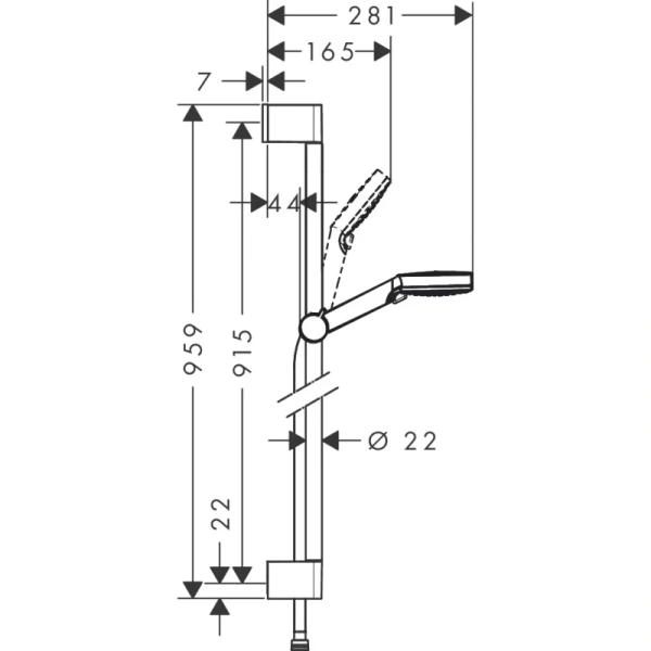 душевой гарнитур hansgrohe crometta 100 vario ecosmart 26538400