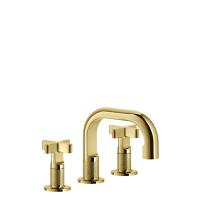 Gessi Gessi Inciso Смеситель для раковины на 3 отв., с донным клапаном, цвет: золото