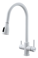 Смеситель для кухни Paulmark Lange La214212-431 с подключением к фильтру, цвет белый матовый