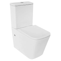 Унитаз компакт Azario Rise AZ-68D напольный, безободковый, с бачком и сиденьем микролифт, 62.3х38.5х79.2 см, белый
