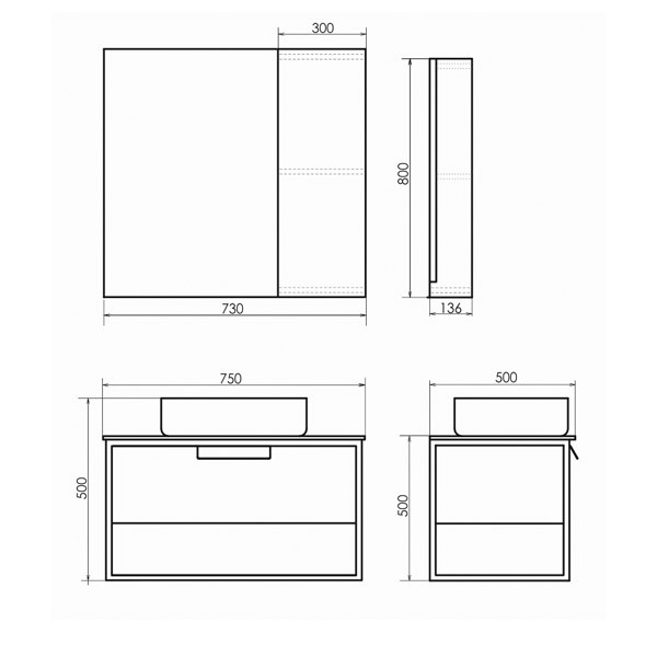 зеркальный шкаф comforty кёльн 75 дуб темный