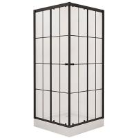 Душевой уголок Niagara Nova NG-0180-14 80×80 профиль черный, стекло прозрачное с принтом