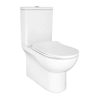 Унитаз компакт Azario Ambra AZ-848 напольный, безободковый, с бачком и сиденьем микролифт, 64.5х37х81.5 см, белый