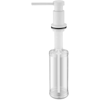 Дозатор для жидкого мыла Paulmark Brevit D005-WH 350 мл, встраиваемый, для кухни, белый матовый