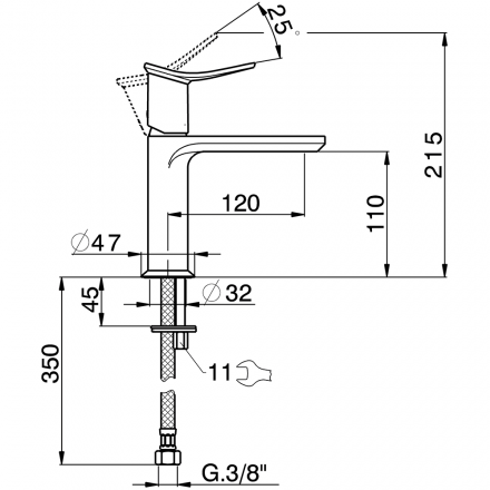 смеситель для раковины huber harlock hk0005446t