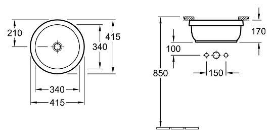 раковина встраиваемая villeroy & boch architectura 4175 40 01 alpin