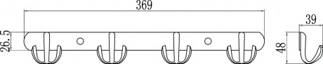 Планка с крючками Savol S-07204B