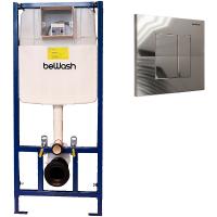 Инсталляция beWash BW74 K500RZVP0300PK000000 для унитаза, с клавишей смыва хром глянцевый