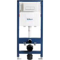 Инсталляция для унитаза BelBagno BB-101-M-BR с кнопкой смыва, белый глянец