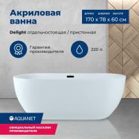 Акриловая ванна Aquanet Delight 00208600 170x78 см, цвет Белый глянцевый.