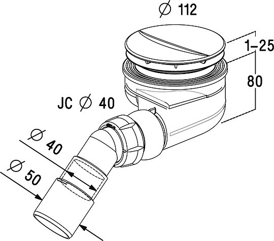 сифон для поддона ø 90 мм radaway turboflow tb90p