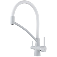 Смеситель Paulmark Siegen Si213111-431TW для кухни, с подключением к фильтру, цвет белый матовый \ белый