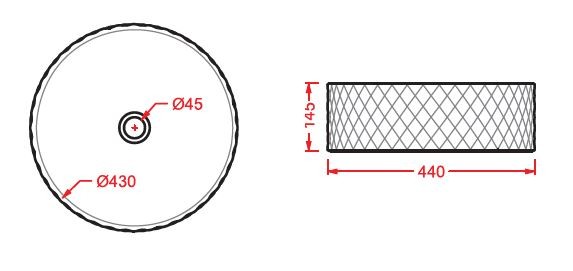 раковина накладная 44 см artceram rombo osl009 03 00, цвет черный.