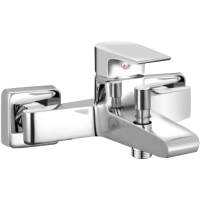 Смеситель для ванны AQUAme Prato AQMP6122 с душевым гарнитуром, хром