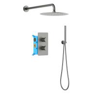 Душевая система Aquatek Европа AQ1376BGM с термостатом цвет Оружейная сталь