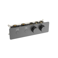 Смеситель Nemo NM-8051BGM для душа, встраиваемый, термостатический, на 2 потребителя, цвет BRUSH GUN METAL