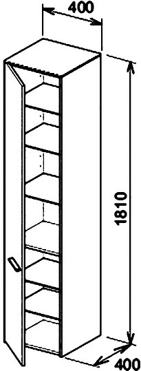 шкаф-пенал keuco royal 60 32130 440001 антрацит матовый l