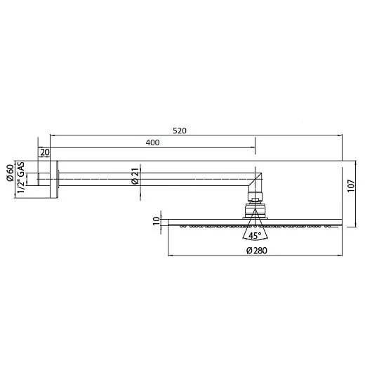 верхний душ bossini cosmo h70596i.073, цвет черный матовый