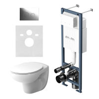 ¶Комплект Унитаз подвесной Damixa Willow DX15C1700SC с микролифтом + Инсталляция AM.PM ErgoFit I012711.0151 с кнопкой ErgoFit L хром глянец