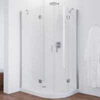 Душевой уголок Vegas Glass AFS-F 120*90 08 01 профиль глянцевый хром, стекло прозрачное