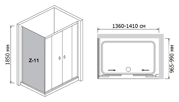 душевой уголок rgw classic cl-43 140x100 чистое стекло