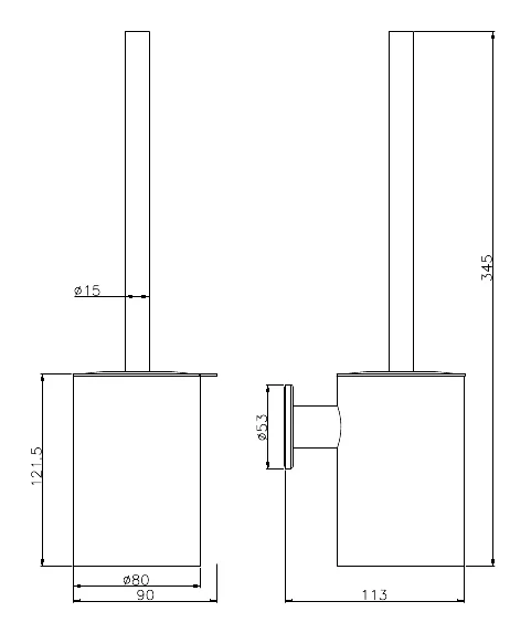 Ёршик для унитаза ARROW AG52096MB матовый черный