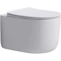 Унитаз подвесной Boheme Flow 969-SET-MW безободковый, торнадо, с сиденьем микролифт, белый матовый