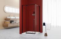 Душевой уголок, душевое ограждение Esbano Art ESA-90KV-B 90х90 см с распашной дверью, квадратный, профиль черный матовый, стекло прозрачное 6 мм, без поддона