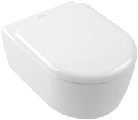 Унитаз подвесной Villeroy&Boch Skyla 5656CL01 безободковый, с сиденьем микролифт, цвет Альпийский белый