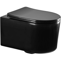 Унитаз Aquatek Мия AQ2004-MB безободковый, подвесной, с сиденьем микролифт, цвет Черный.