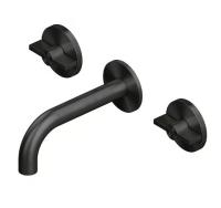 Смеситель Quadro design Valvola01 19 10V ON для раковины, вентильный, настенный, встраиваемый,, вынос излива 20.1 см, тип излива-неподвижный, внутренняя часть-необходимо заказать, золото черное